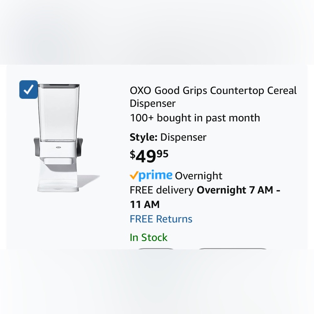 Brand New OXO  Good Grips Countertop Cereal Dispenser